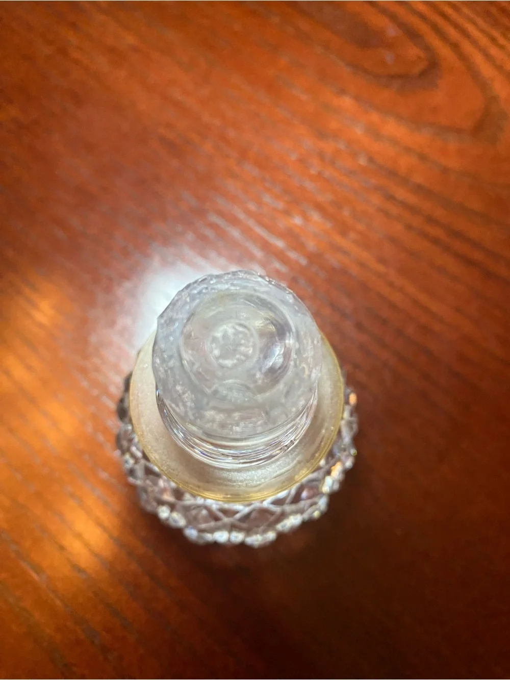 Crystal Etched Glass Decanter with stunning stopper - Clear